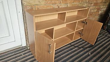 Furniture: TV/Hi-Fi komoda od svetlog drveta (iverica/laminat) sa mnogo prostora — 4