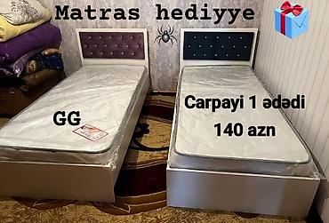 Ev üçün mebel: Yeni, Təknəfərlik çarpayı, Matras ilə — 1