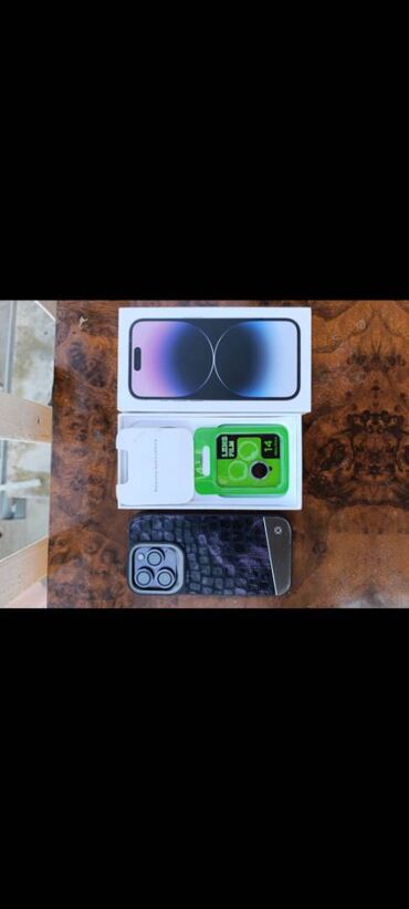 Apple iPhone: IPhone 14 Pro, 256 GB, Deep Purple, Simsiz şarj, Sənədlərlə