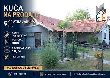 prodaja kuca leskovac: NA PRODAJU! Useljiva kuća na 3 km od Uba! Lokacija Crvena Jabuka — 1