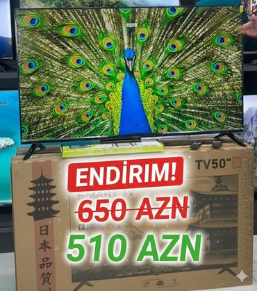 kohnə paltaryuyan alıram: Новый Телевизор Shivaki LED экран 50" 4K (3840x2160), Платная доставка