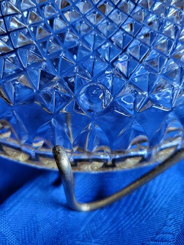 Kuhinjski setovi: Tanjir nov kristal,led kristalrucni rad sa posrebrenjem. 70te — 14