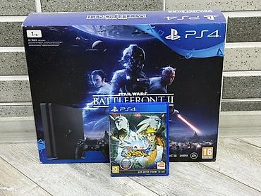 oyun rolu: PS4 Slim 1TB (Jet Black) – Star Wars Battlefront II tematik qutulu — 2