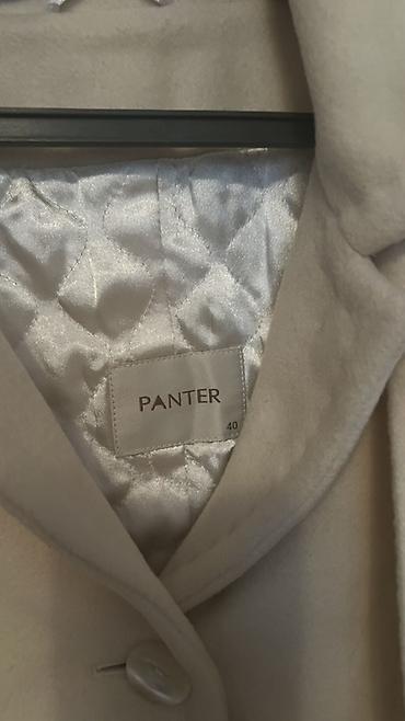 Пальто: Элегантное женское пальто Panter - Цвет: молочный/кремовый - Длина — 3