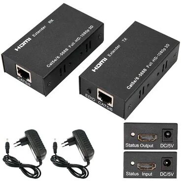 сетевые адаптеры gigabit ethernet: Удлинитель 60м HDMI Extender RJ45 Ethernet Converter by cat 5e/6 art