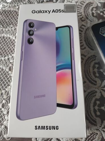 optimal telefon kredit: Samsung Galaxy A05s, 128 ГБ, цвет - Фиолетовый, Отпечаток пальца, Две SIM карты, Face ID