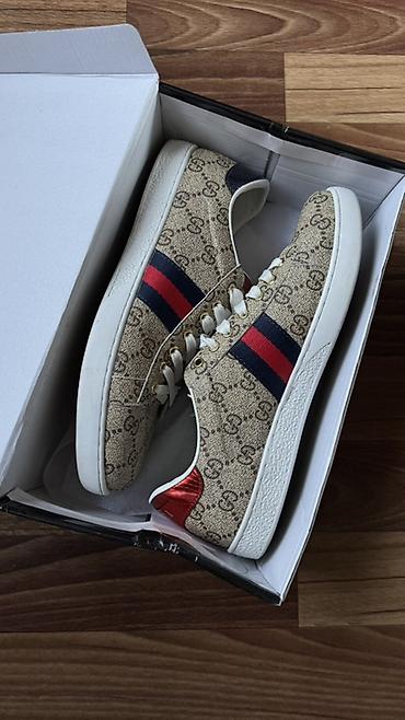 черная обувь: Кроссовки, 42, Gucci, Б/у, цвет - Бежевый — 2