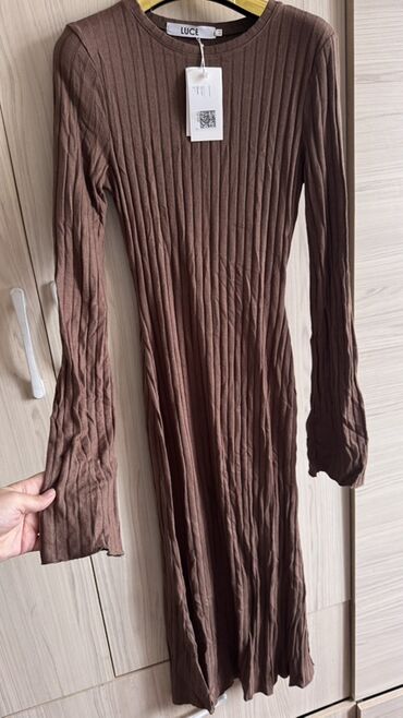 Повседневные платья: Платье в рубчик LUCE - Материал: мягкое трикотажное полотно с — 6