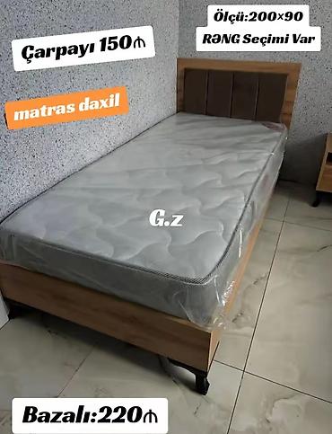 220: Tək nəfərlik çarpayı – ölçü 200x90 sm. Dizaynı taxta görünümlü korpus — 1