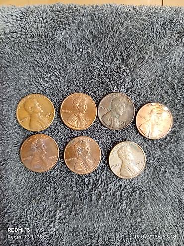 abş çəkmələri: ABŞ 1 sentlik sikkələr dəsti – Lincoln Memorial cent Tərkib: - 7 ədəd — 1