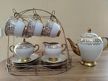 Qab-qacaq və mətbəx ləvazimatları: Çay dəsti, rəng - Ağ, Farfor, 6 nəfərlik — 2