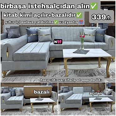 Divan və masa dəstləri: Yeni, Künc divan, Qonaq otağı üçün, Açılan, Azərbaycan — 1