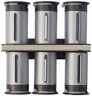 Ostala kuhinjska oprema: Zidni stalak za začine sa 6 dozera - Set sadrži zidni nosač i 6 — 1