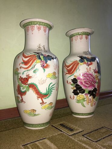 украшение дома: Китайские расписные вазы, высота 50 см, цена за 2 штуки 5000 сом