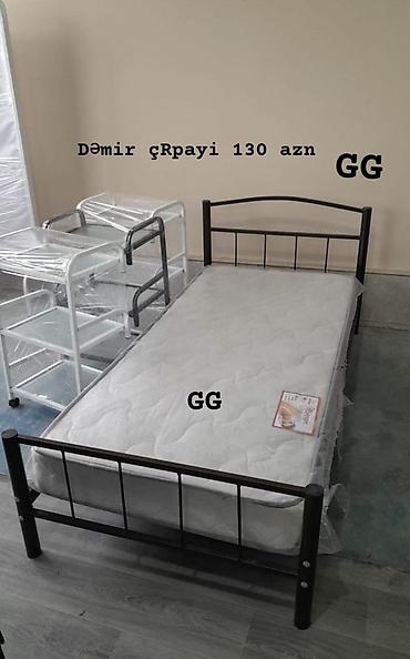 demir çarpayı: Dəmir çarpayı - Material: möhkəm metal karkas, boru formalı ayaqlar - — 1