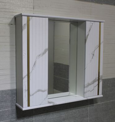 зеркало на шкаф: Зеркало Классик 100 (2 дв) Калипсо (Монте Белый) Стандарт