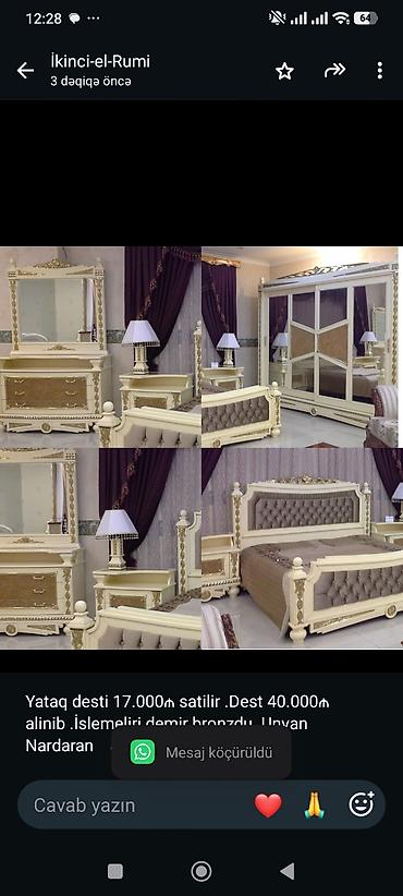 Yataq desti 17.000₼ satilir .Dest 40.000₼ alinib .İslemeliri demir