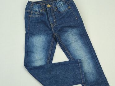 białe jeansy rurki: Spodnie jeansowe, 5-6 lat, 110/116, stan - Dobry