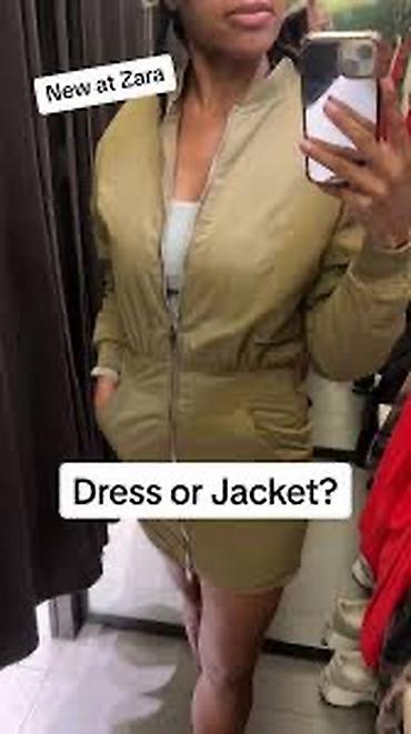 Otaq bitkiləri: ZARA devetüyü rəngli, uzunqol bomber don. Ön hissədən fermuarla — 2