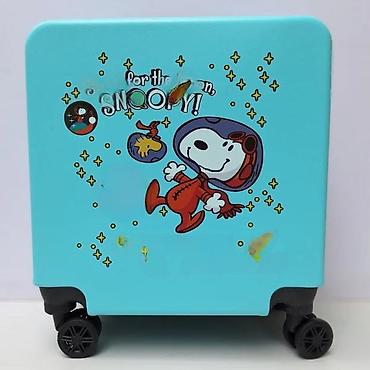 crocs ukrasi: Komplet kofera za decu – 2 u 1, tirkizni, sa motivom Snoopy astronauta — 4