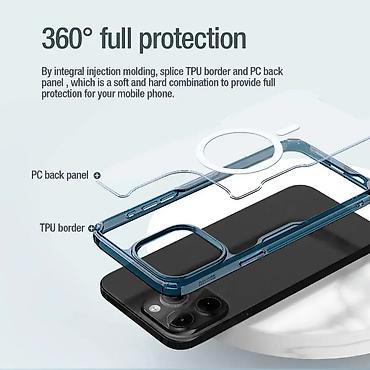Maske i futrole za telefone: Futrola Nillkin Nature Pro Magnetic za iPhone 15 Pro (6.1) plava. Uz — 5