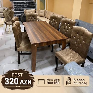 duyu: Qonaq otağı üçün, Yeni, Açılmayan, Dördbucaq masa, 6 stul — 2