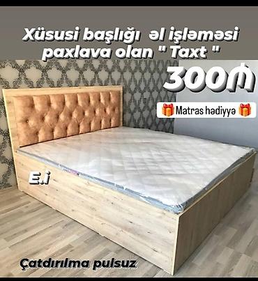 yatak matrasi: İkinəfərlik, Pulsuz matras, Siyirməsiz, Taxta — 1