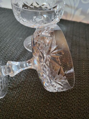 Čaše: Case nove za dvoje,kristal,rucni rad za zestoko pice iz 70ih. Case — 12