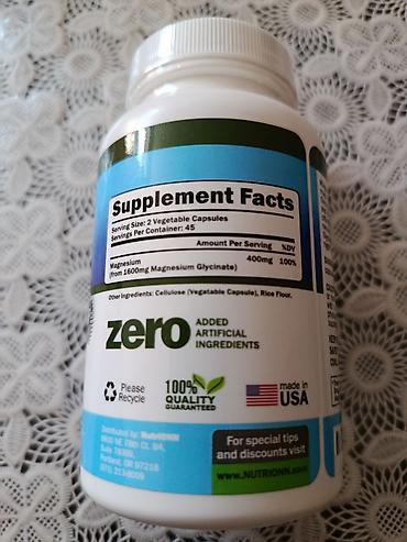 İdman və istirahət: NutriONN Magnesium Glycinate – Maksimum sorulma - Dozaj: 1600 mg — 2
