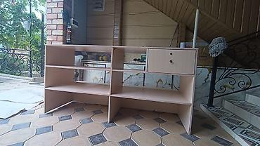 study table: Тумба/стойка для ТВ и хранения - Материал: ЛДСП светлого древесного — 3