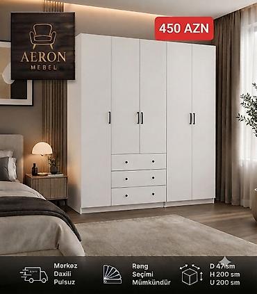kombi şkafı: Aeron Mebel – Ağ rəngli 5 qapılı dolab. Baki-Sumqayit catdirilma — 1