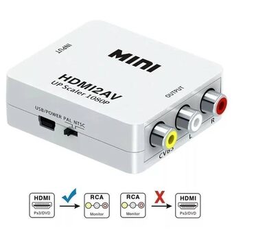 купить переходник hdmi rca: Переходник Mini HDMI to AV б/к Арт.1973 Конвертер Mini HDMI2AV