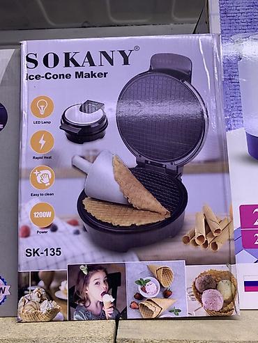 Вафельницы: Вафельница для рожков SOKANY Ice-Cone Maker SK-135 - Мощность: 1200 — 1