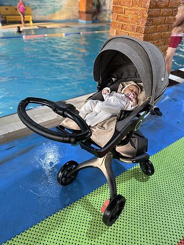 стокки коляска: Коляска, Stokke, цвет - Серебристый, Б/у, Самовывоз — 2