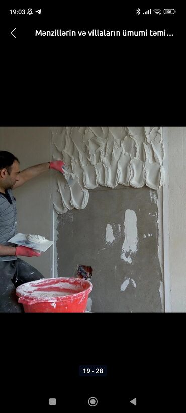 Təmir işləri: Aşağıdakı işleri görürük, malyar işleri pod-mayak. alçipan duz-fiqur — 12