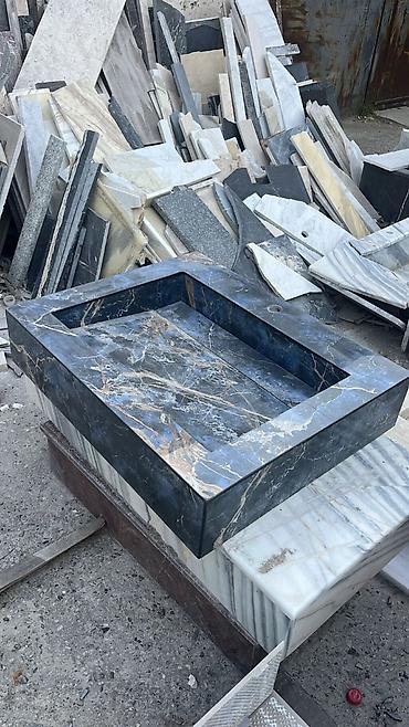 Çanaqlar, tülpanlar: Mərmər hamam lavabosu və üstü – birblok monolit dizayn Məhsul — 22