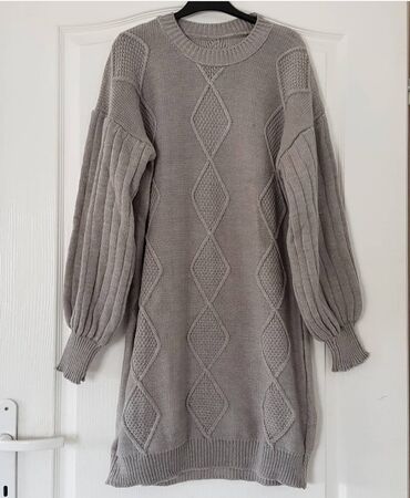 square haljine: Color - Grey, Other style, Long sleeves