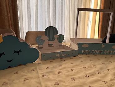 Услуги: Məhsul: Körpə qarşılanma/baby shower dekor dəsti Təsvir: - Mövzu: Göy — 1