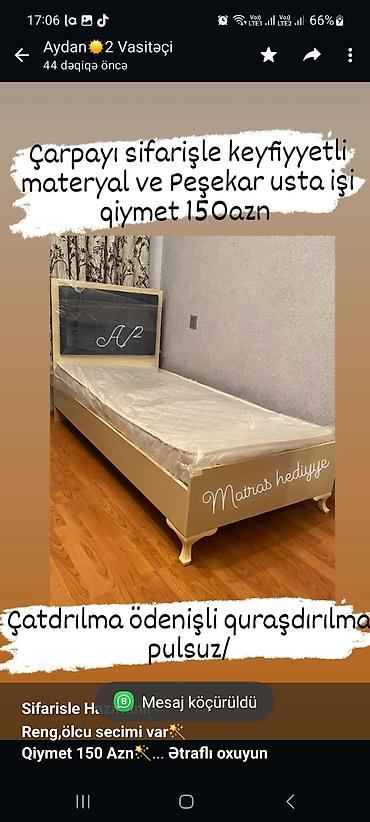 matras satilir: *Sifarisle Hazirlanir*🪄 *Reng,ölcu secimi var*🪄 *Qiymet 150 Azn🪄* — 1