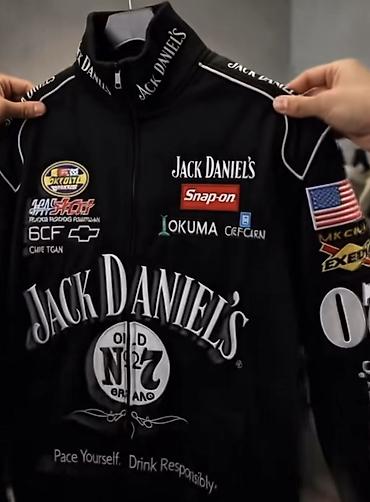 национальный пиджак: Гоночная куртка-бомбер Jack Daniel’s No.7 - Цвет: чёрный с — 2
