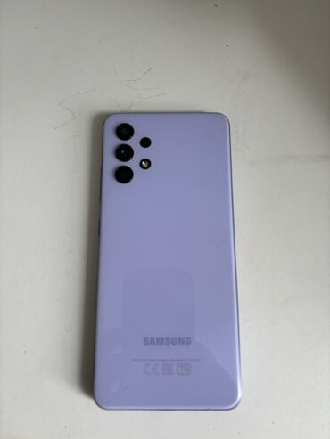 samsung a32: Samsung Galaxy A32, Колдонулган, 64 ГБ, түсү - Кызгылт көк, 2 SIM