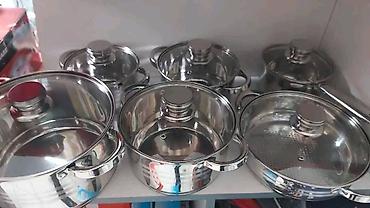 most ormar: Set inox posuđa – komplet od 6 šerpi/lonaca sa poklopcima - — 1