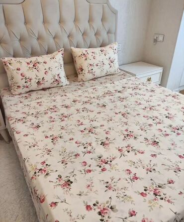 Комплекты постельного белья: Постельное бельё 100 хлопок, постельное бельё, простынь на резинки — 41