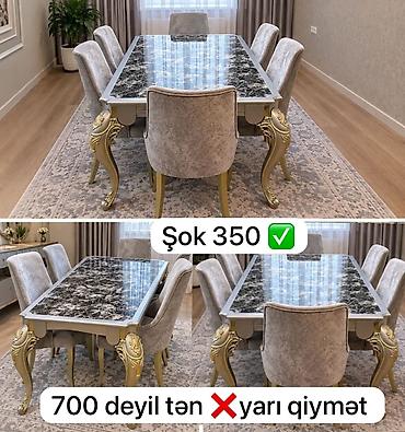 AYNUR 2 💃 Şok masa desti 6 oturacagla 350 azn qiymət Ünvan yeni