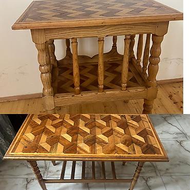 taxtadan gul qablari: 2 eded Taxta əl işləri ilə hazırlanmış masa - Material: tam ağac — 1