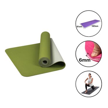 idman xalçası: TPE Yoga mat, Yoga üçün xalça, Yoga üçün döşək, Məşq üçün xalça (6 mm)