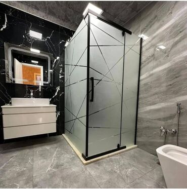 Duş kabinaları, arakəsmələr: Yeni Üstü açıq kabina, Künc üçün, Pulsuz çatdırılma — 15