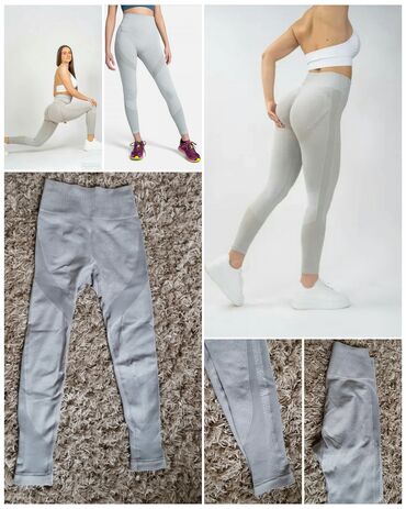 pamucne letnje pantalone: S (EU 36), color - Grey, Single-colored