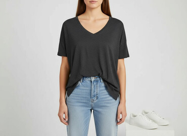 ubrania my basic: H&M Basic, T-shirt damski, rozmiar L