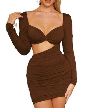 vera mont haljine: XS (EU 34), color - Brown, Other style, Other sleeves